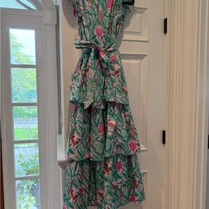 Banjanan Pink and Green Floral Dress